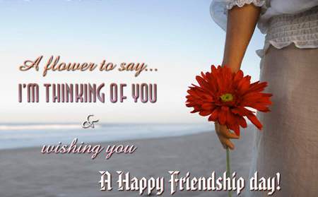 A Flower To Say I'm Thinking Of You & Wishing You A Happy Friendship Day Flower In Hand