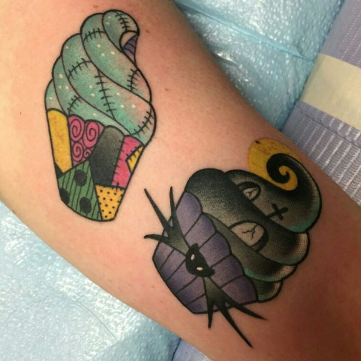 Amazing Cupcake Tattoos On Arm Sleeve