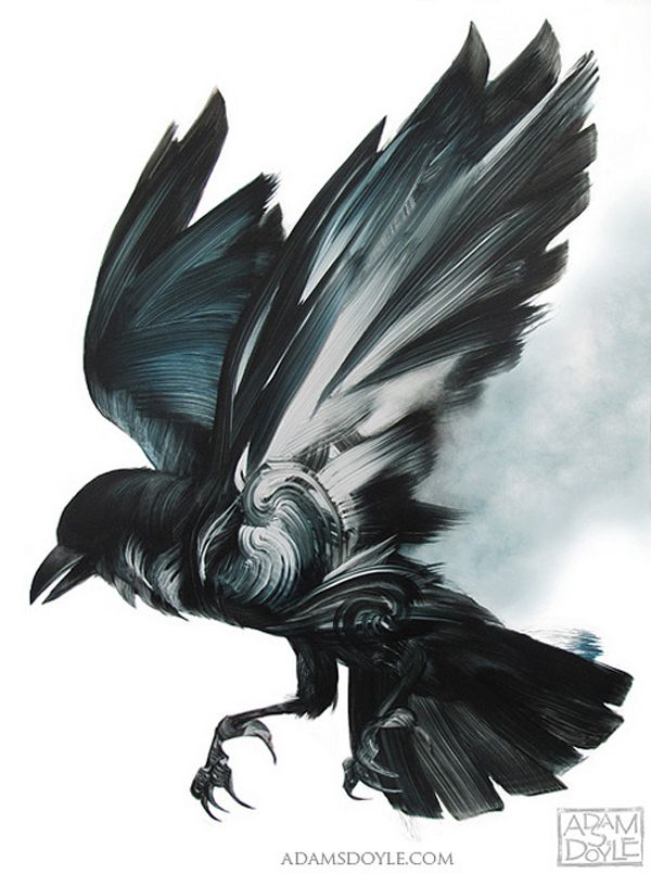 Amazing Flying Raven Tattoo Design Idea