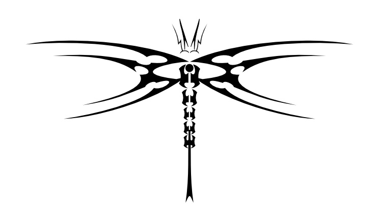 Amazing Tribal Dragonfly Tattoo Design