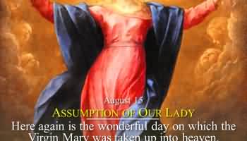 August 15 Assumption Of Our Lady Card