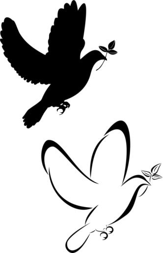 Black And White Dove Tattoos Design