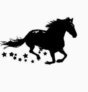 Black Silhouette Horse Tattoo Design