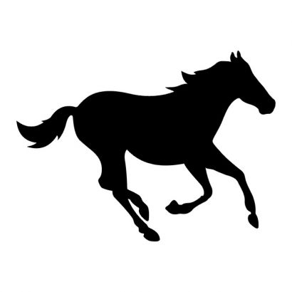 Black Silhouette Running Horse Tattoo Design