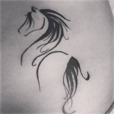 Black Tribal Horse Tattoo Design