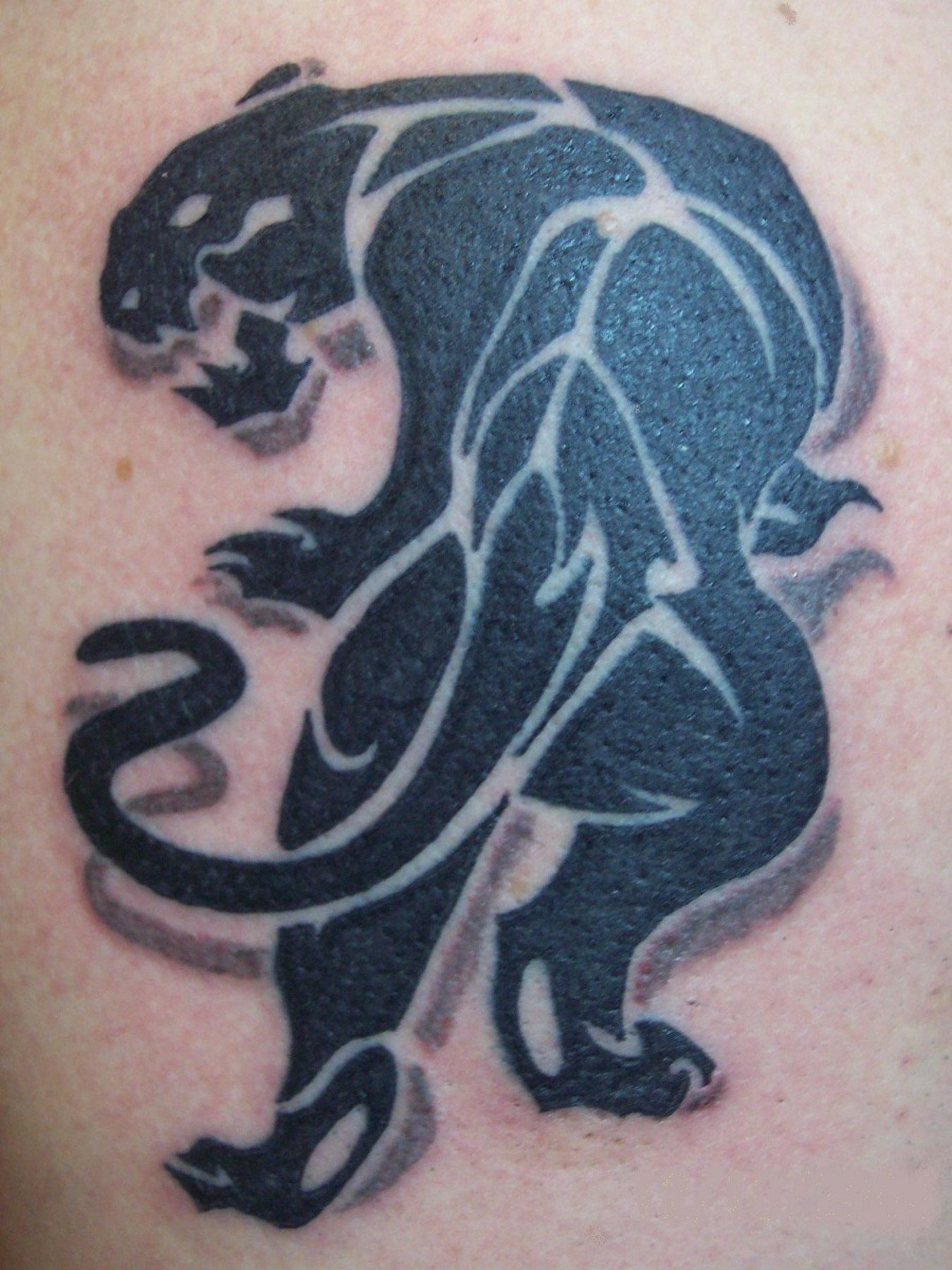 Black Tribal Panther Tattoo Idea