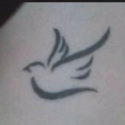 Black Tribal Simple Dove Tattoo