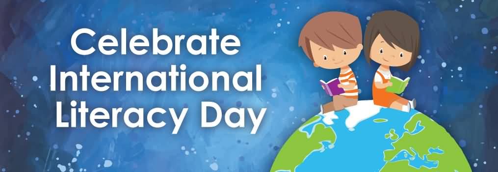 Celebrate International Literacy Day Kids On Earth Globe Reading Books Facebook Cover Picture