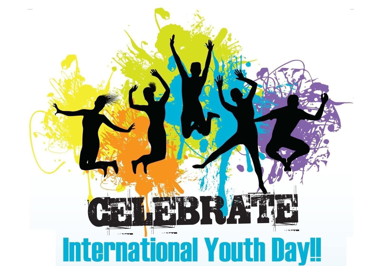 Celebrate International Youth Day Color Splash In Background