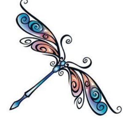 Colorful Tribal Dragonfly Tattoo Design
