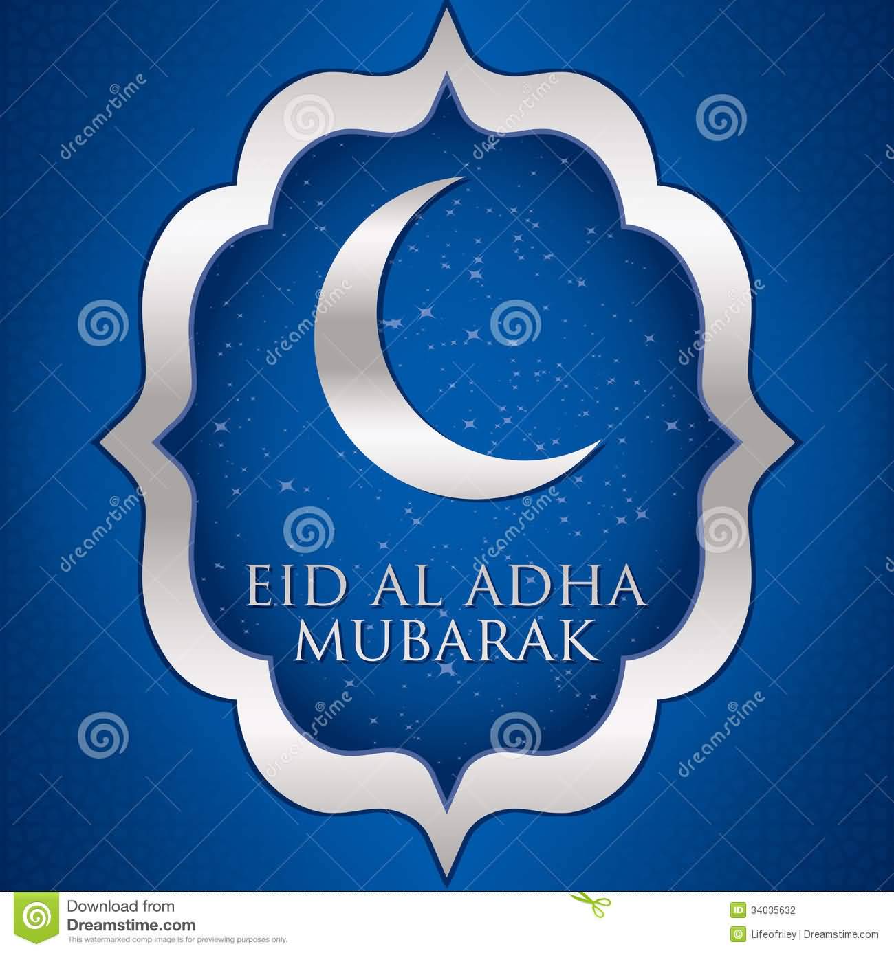 Eid Al Adha Mubarak Half Moon Greeting Card