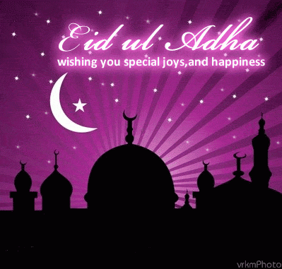 Eid Al Adha Wishing You Special Joy, And Happiness Mosque With Half Moon Picture