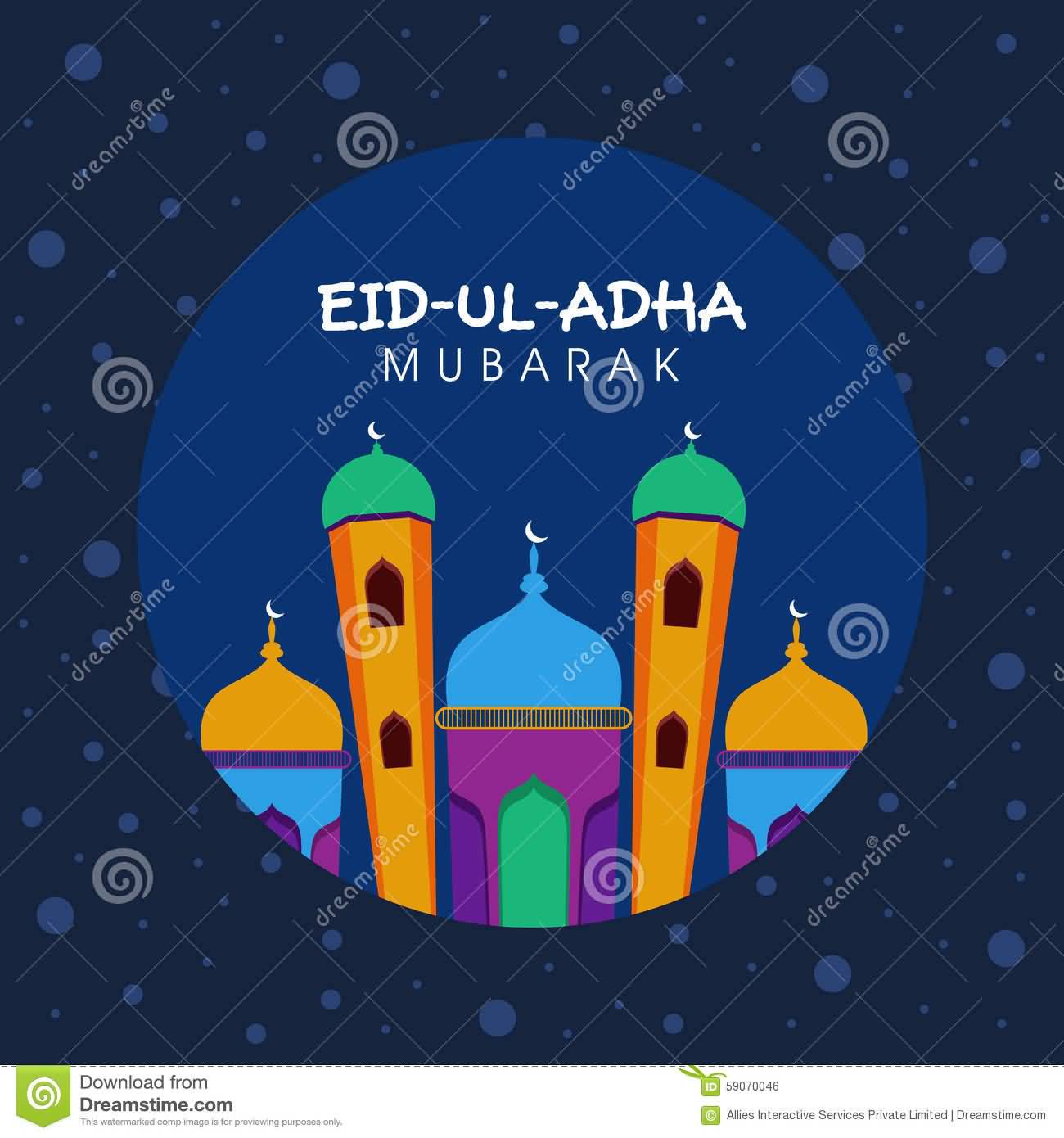 Eid Ul Adha Mubarak Mosque Illustration