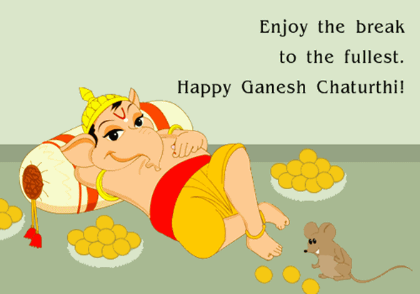 Enjooy The Break To The Fullest. Happy Ganesh Chaturthi Lord Ganesha With Mouse