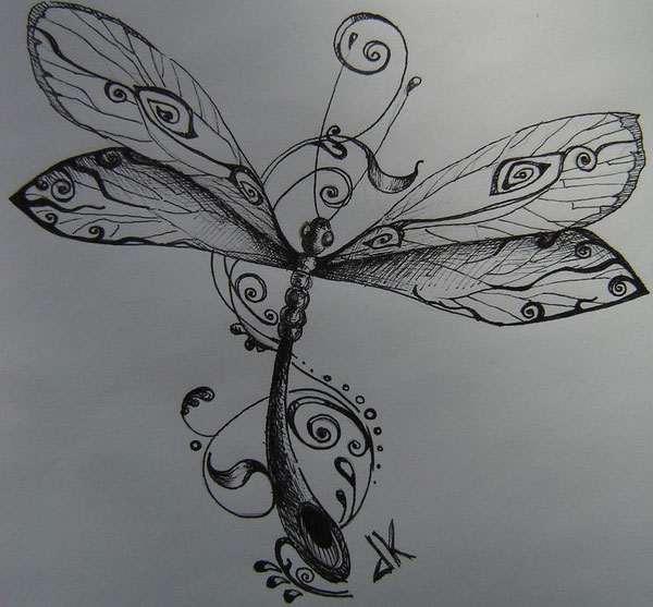 Fairy Dragonfly Tattoo Design