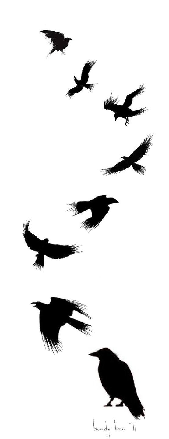 Flying Raven Tattoos Designs