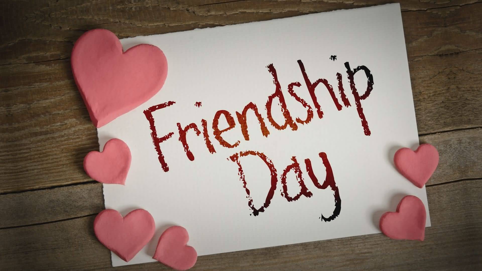 Friendship Day Greeting Card With Hearts