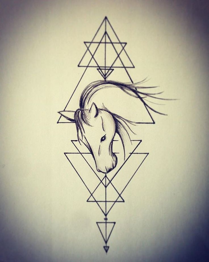 Geometric Horse Tattoo Design