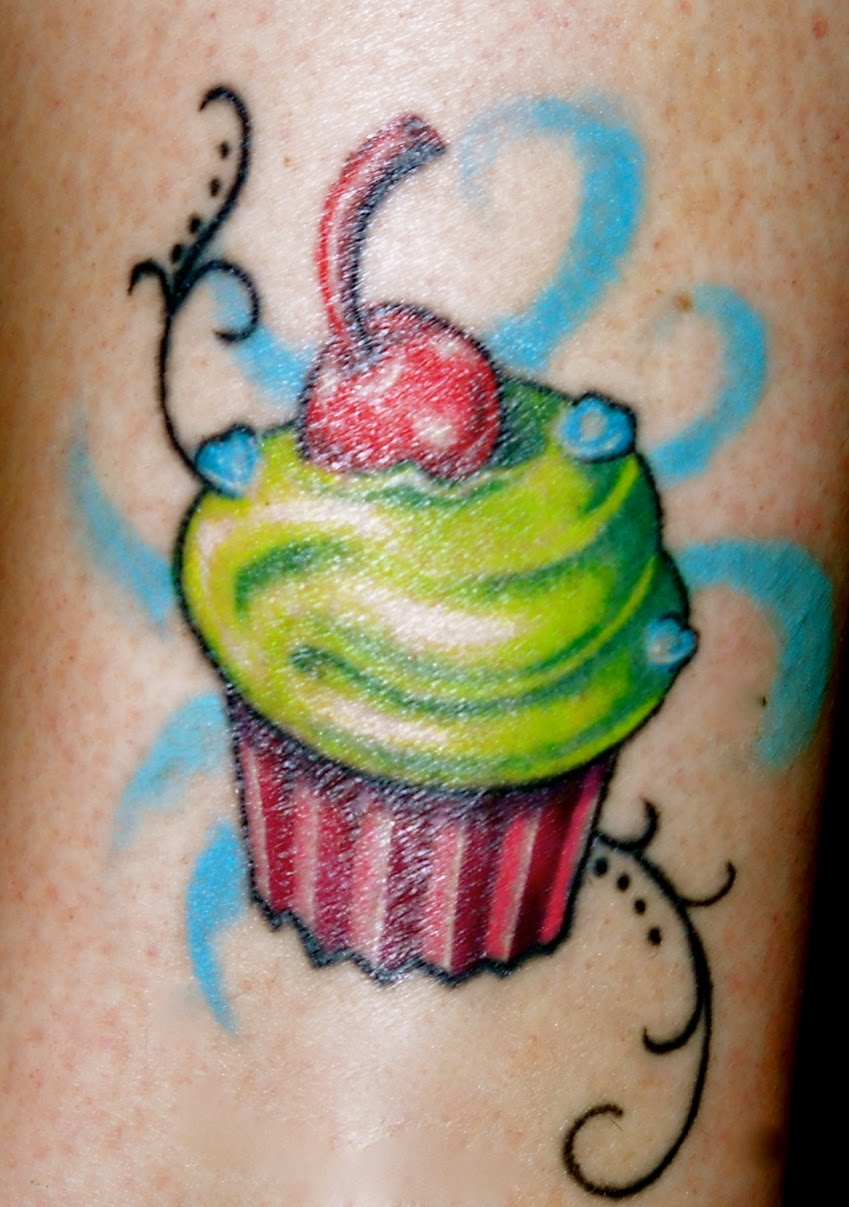 Green Cupcake Tattoo Idea