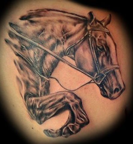 Grey Horse Tattoo Design