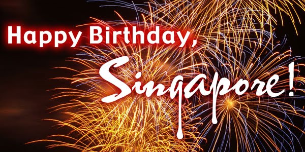 Happy Birthday Singapore Fireworks In Background