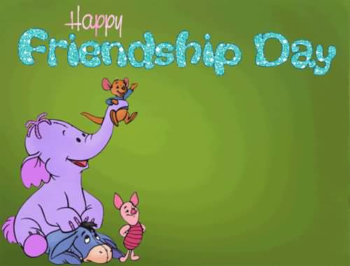 Happy Friendship Day Cartoon Glitter Ecard