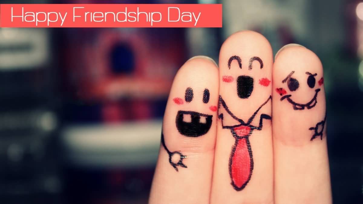 Happy Friendship Day Fingers Art