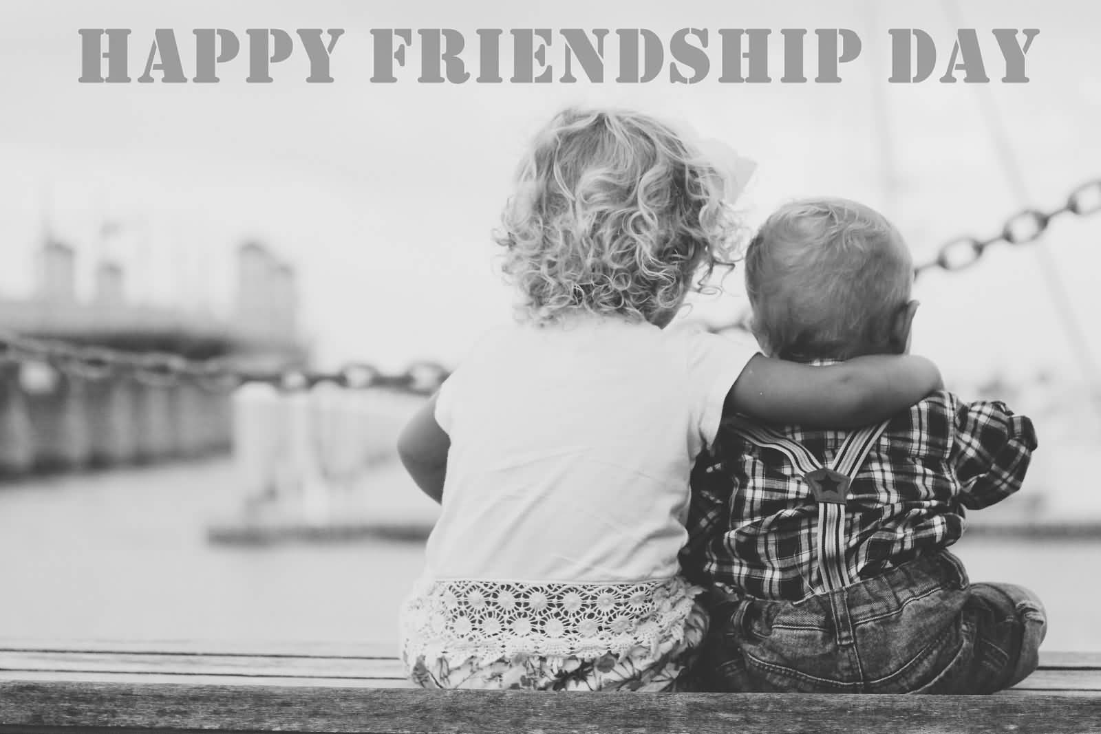 Happy Friendship Day Little Cute Friends Sitting Picture
