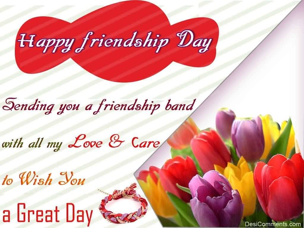 Happy Friendship Day Sending You A Friendship Band With All My Love And Care Greeting Card