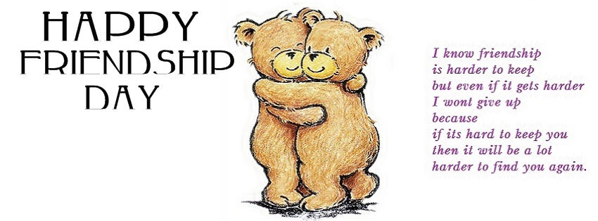 Happy Friendship Day Two Teddy Bears Hugging