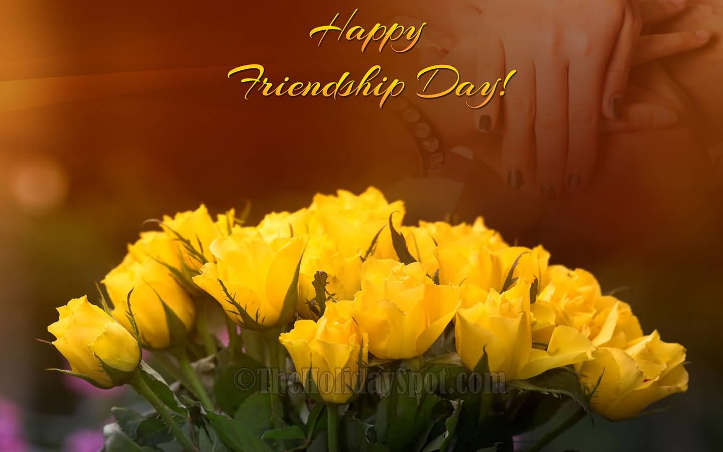 Happy Friendship Day Yellow Rose Flowers Bouquet