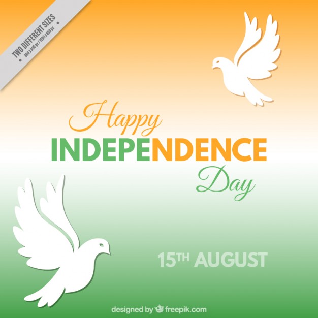 Happy Independence Day 15th August Flying Doves