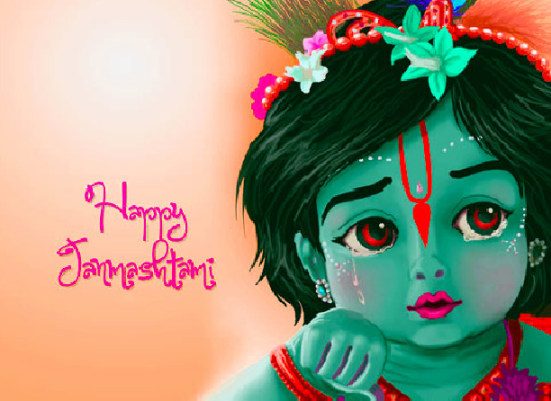 Happy Janmashtami Bal Krishna Beautiful Picture
