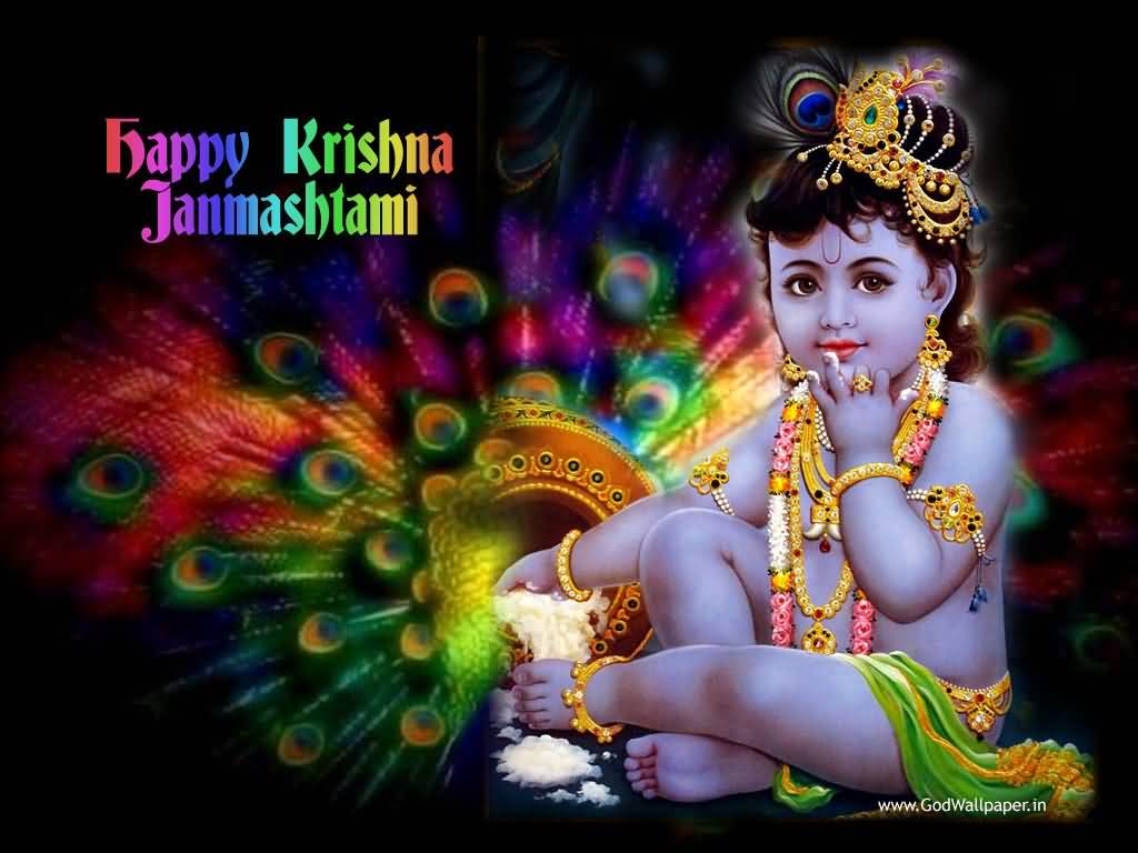 Happy Krishna Janmashtami Beautiful Wallpaper