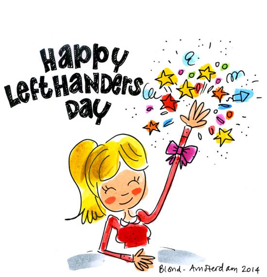 Happy Left Handers Day Girl Clipart