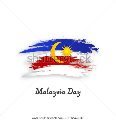 Happy Malaysia Day Flag Illustration