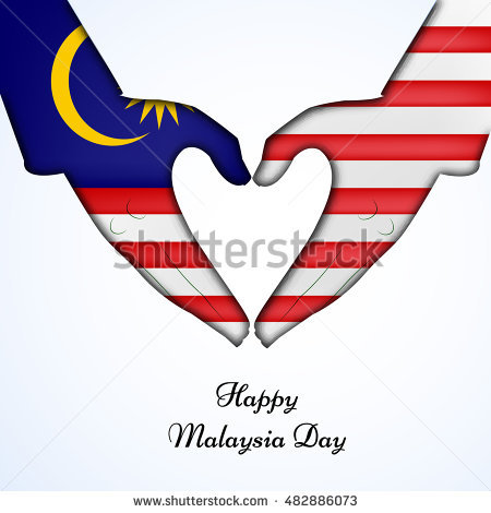 Happy Malaysia Day Hands Of Malaysian Flag Illustration