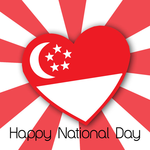 Happy National Day Singapore Heart Flag Picture
