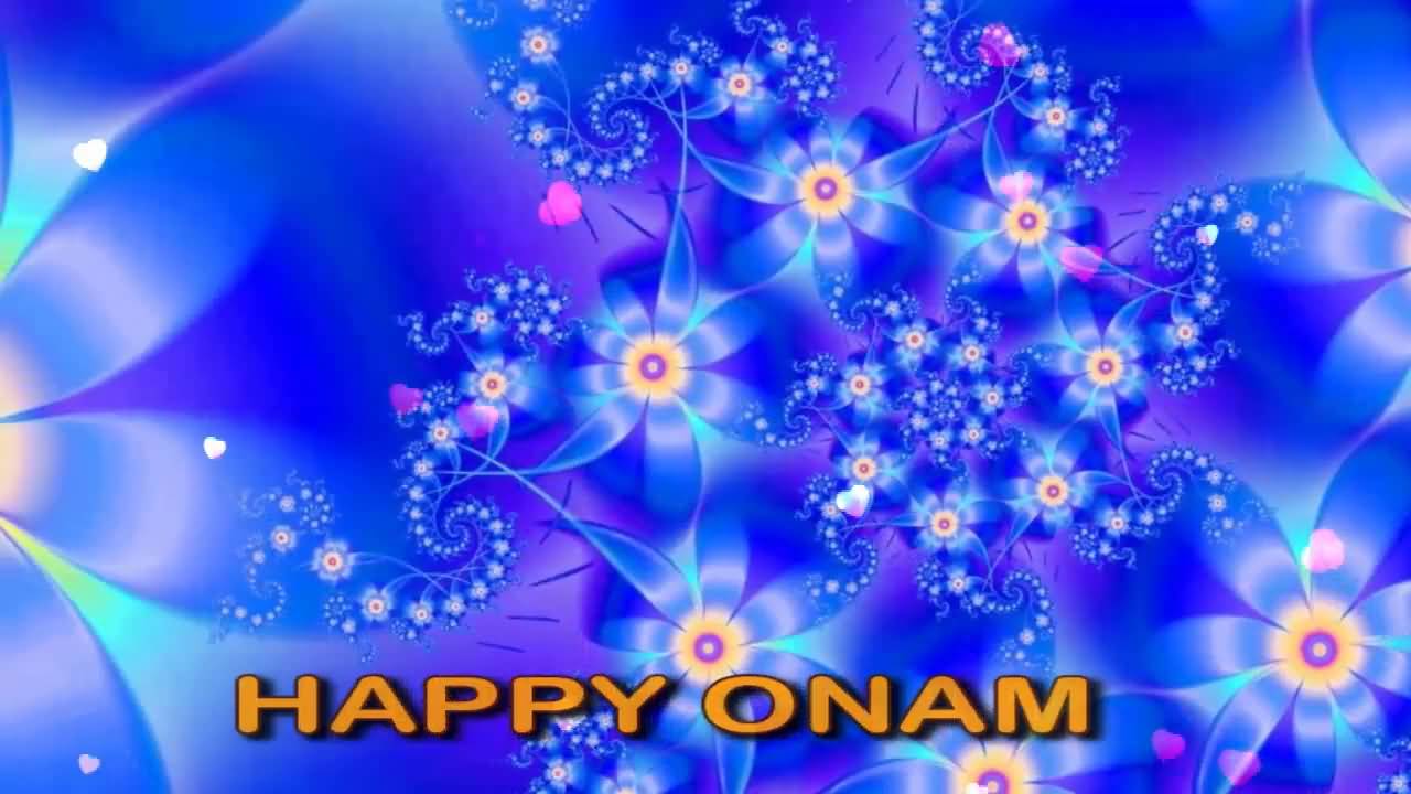 Happy Onam Flowers Background Wallpaper