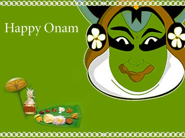 Happy Onam Kathakali Dancer Mask
