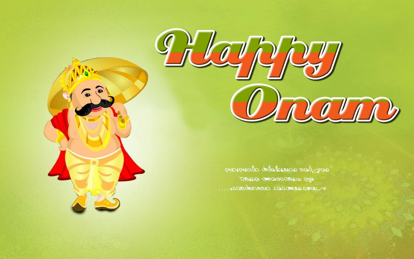 Happy Onam King Mahabali Wishes Card