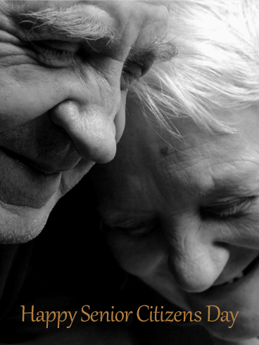 Happy Senior Citizens Day Old Couple