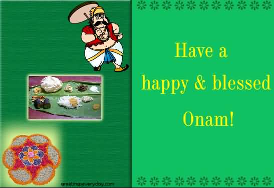 Have A Happy And Blessed Onam Greeting Card