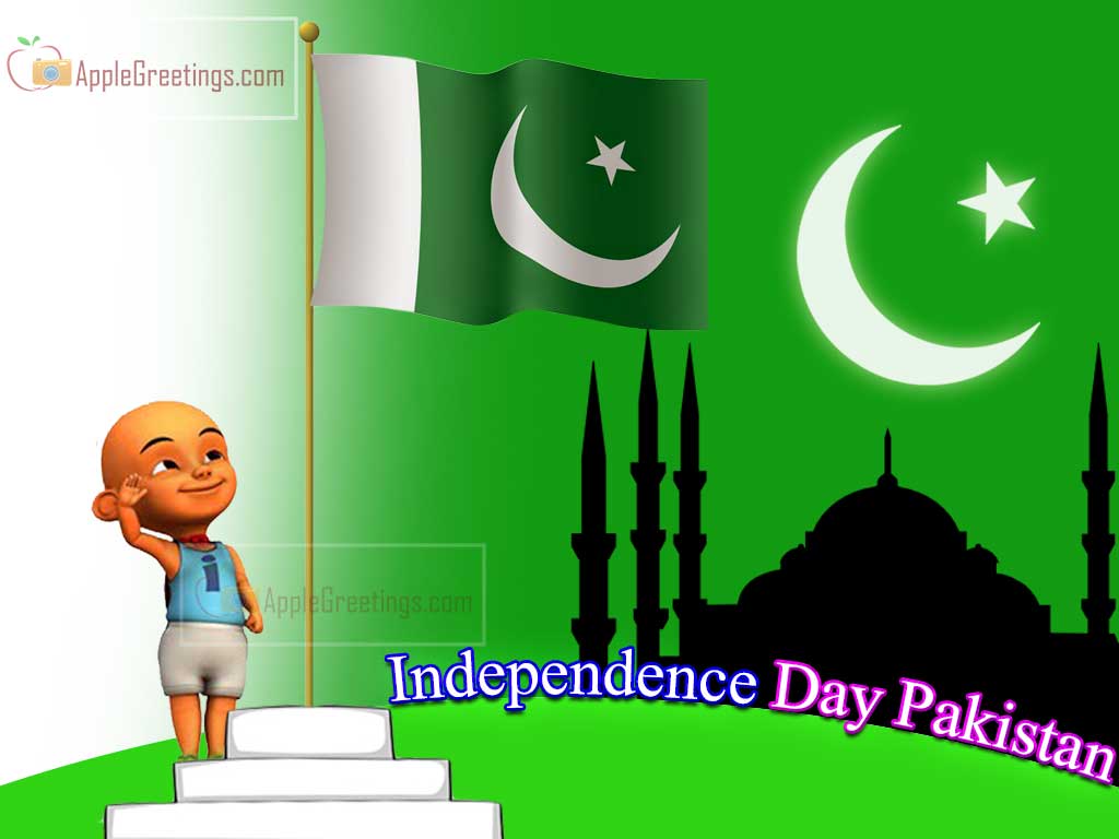 Independence Day Pakistan Pakistani Kid Saluting Flag
