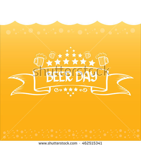 International Beer Day Orange Background Illustration