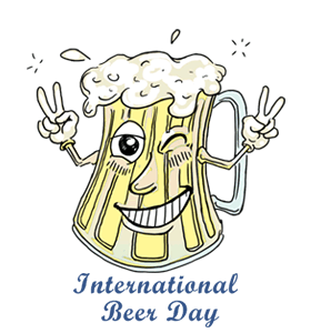 International Beer Day Smiling Beer Mug Clipart
