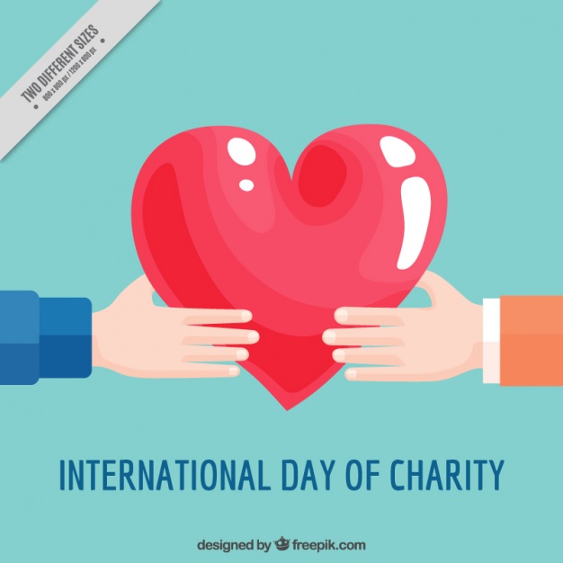 International Day Of Charity Hands Holding Red Heart Illustration