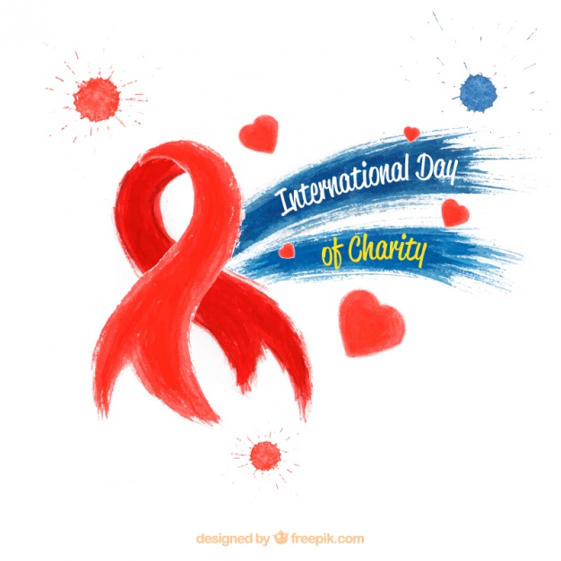 International Day Of Charity Red Ribbon Painting