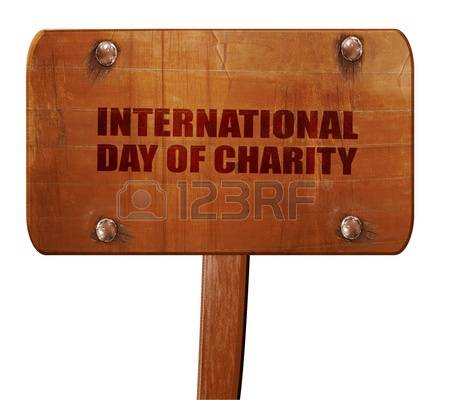 International Day Of Charity Wooden Sign Board