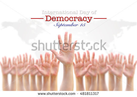 International Day of Democracy September 15 Hands Up